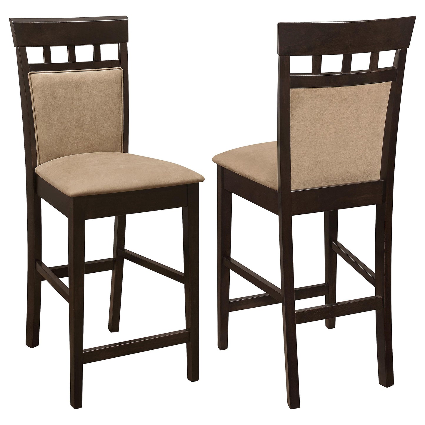 Tabourets de bar rembourrés Gabriel, couleur cappuccino et beige (lot de 2)