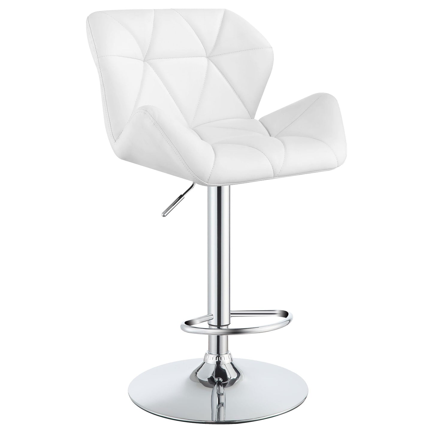 Tabourets de bar réglables Berrington, chromés et blancs (lot de 2)