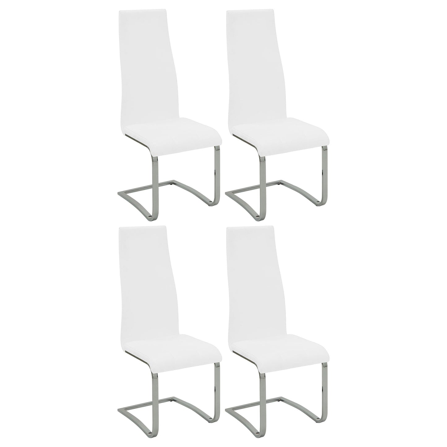 Chaises de salle à manger Montclair à dossier haut, noir et chrome (lot de 4)