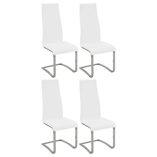 Chaises de salle à manger Montclair à dossier haut, noir et chrome (lot de 4)