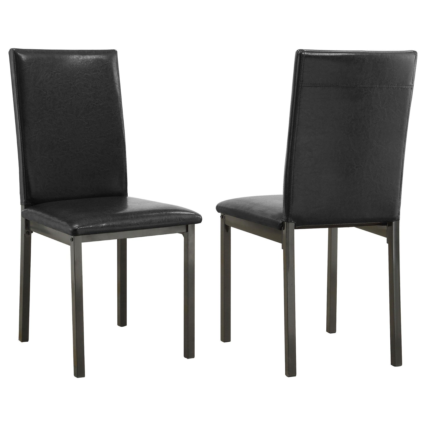 Chaises de salle à manger rembourrées Garza, noires (lot de 2)