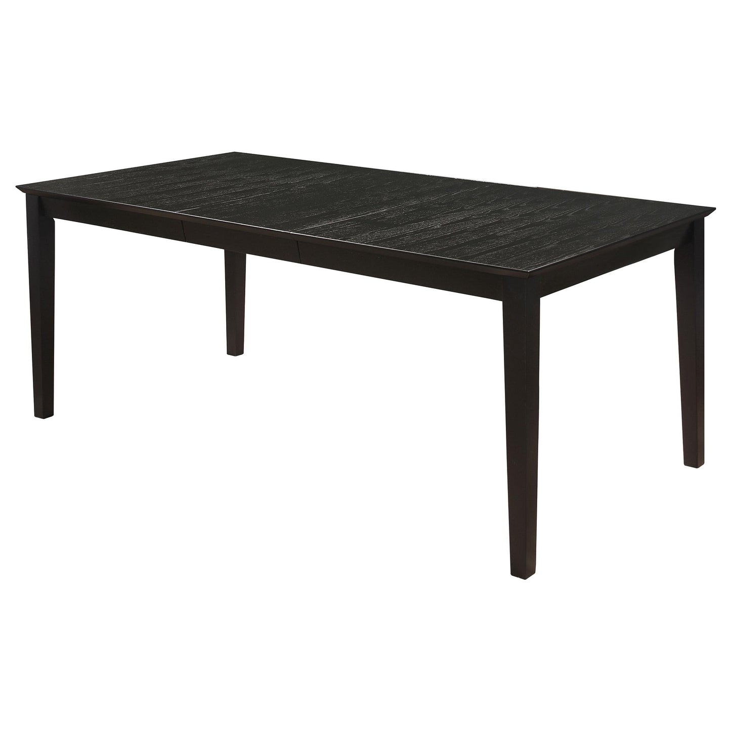 Table de salle à manger rectangulaire Louise avec rallonge, noire