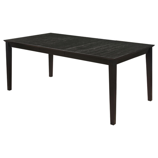 Table de salle à manger rectangulaire Louise avec rallonge, noire