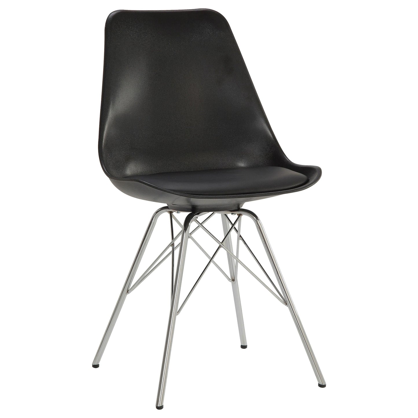 Chaises de salle à manger sans accoudoirs Juniper, noir et chrome (lot de 2)