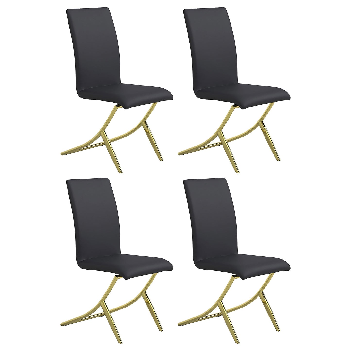 Carmelia Fauteuils d'appoint rembourrés, noir (lot de 4)