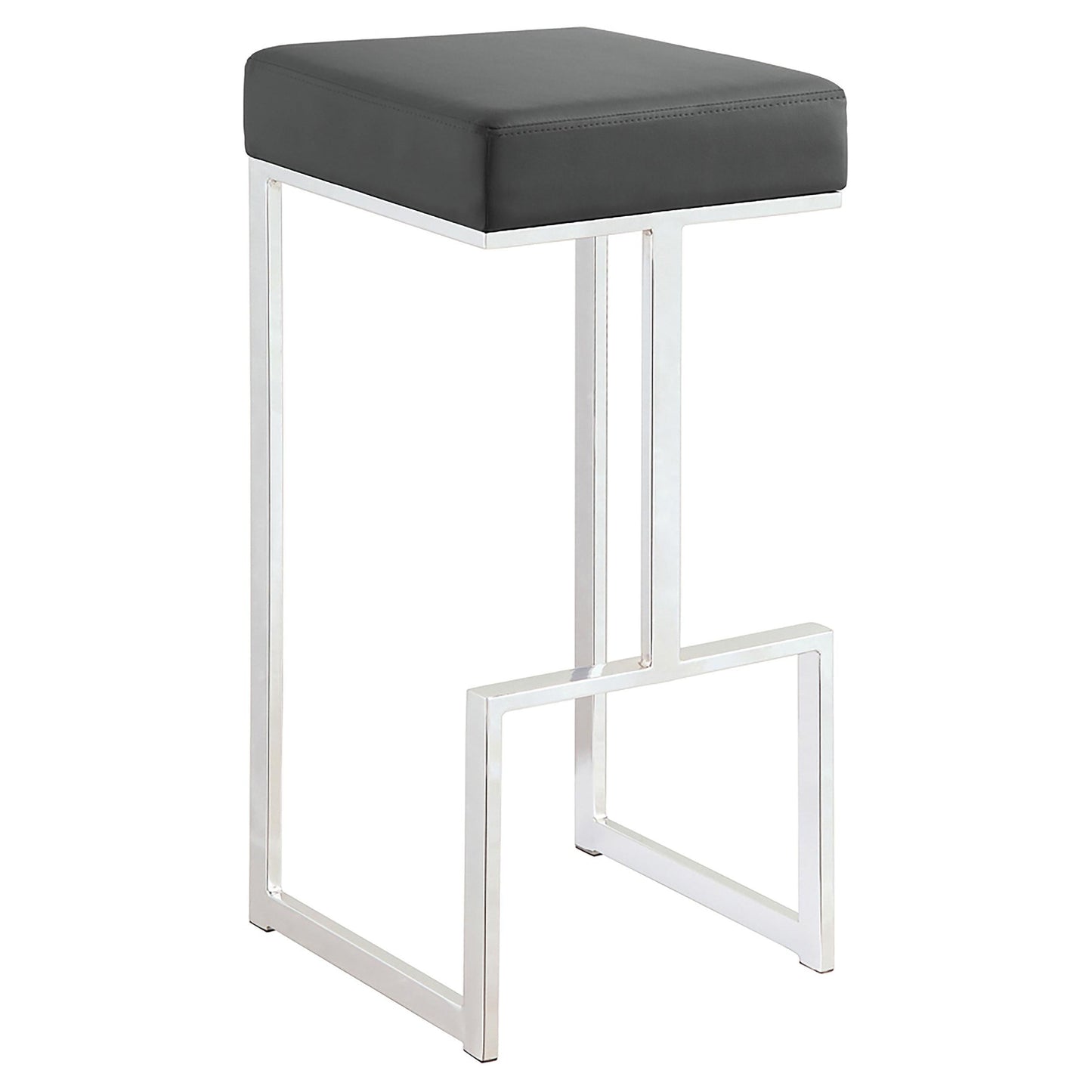 Tabouret de bar Gervase Square gris et chrome