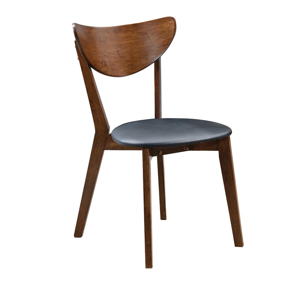 Chaises de salle à manger rembourrées Jedda, noyer foncé et noir (lot de 2)