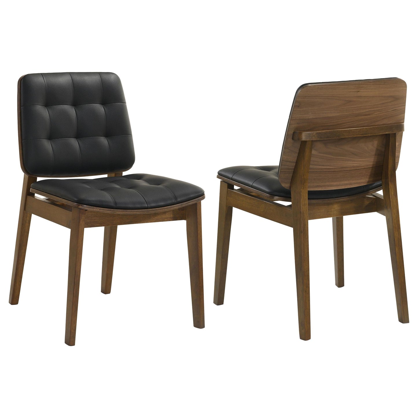 Chaises de bar avec dossier capitonné Redbridge, en noyer naturel et noir (lot de 2)