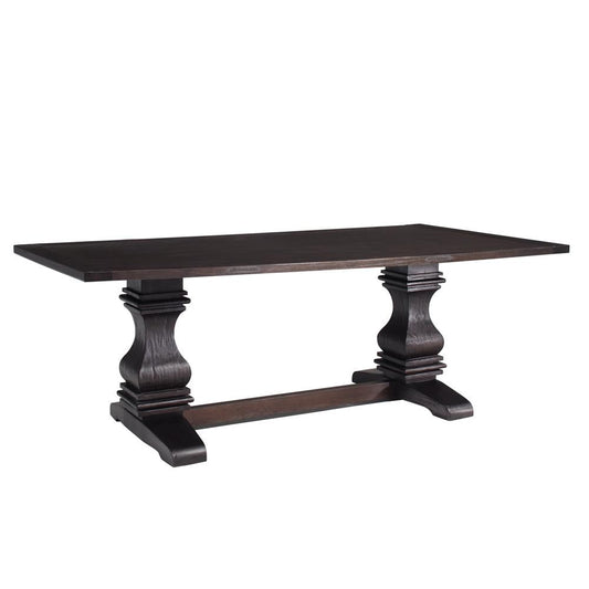 Table à manger Parkins à double pieds, couleur espresso rustique