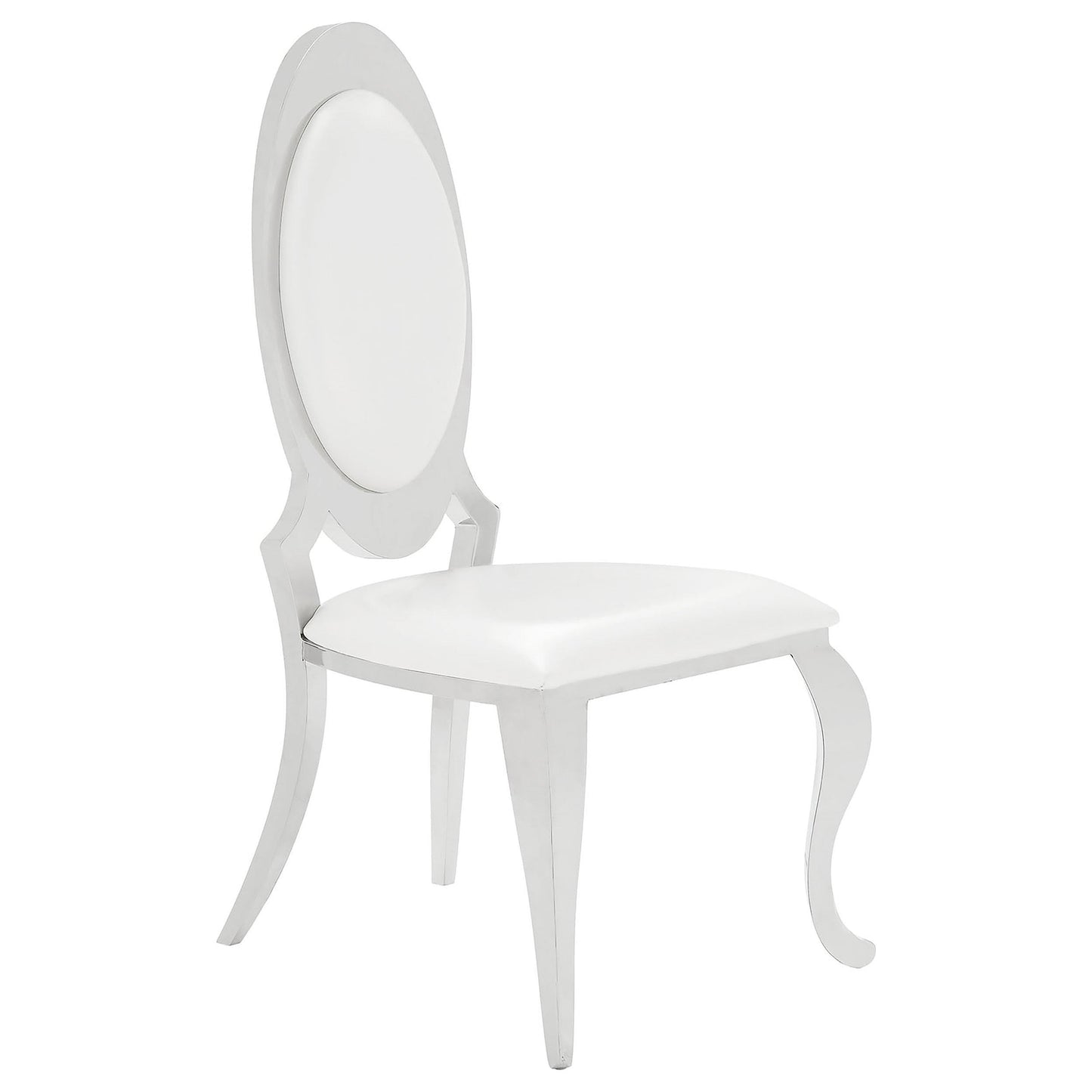 Chaises d'appoint à dossier ovale Anchorage, crème et chrome (lot de 2)