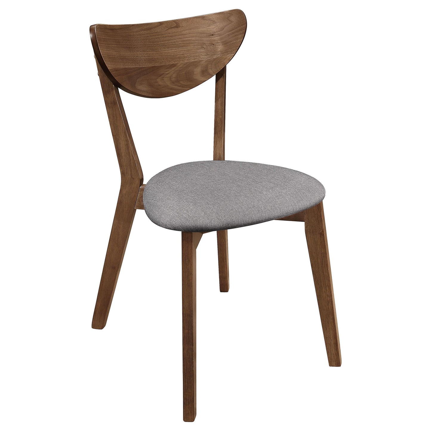 Chaises de salle à manger Alfredo, revêtement en tissu, gris et noyer naturel (lot de 2)