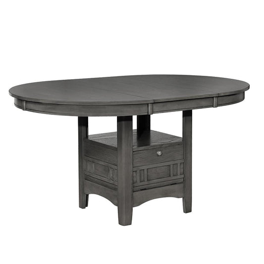 Table à manger Lavon avec rangement, gris moyen