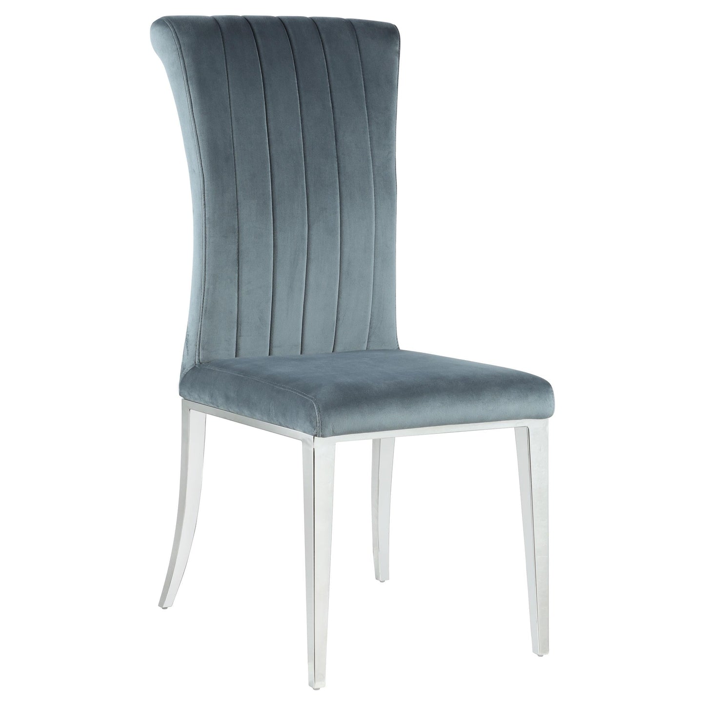 Chaises de salle à manger rembourrées Beaufort avec dossier incurvé, gris foncé (lot de 2)