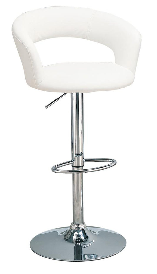 Barraza 29 Adjustable Height Bar Stool White and Chrome