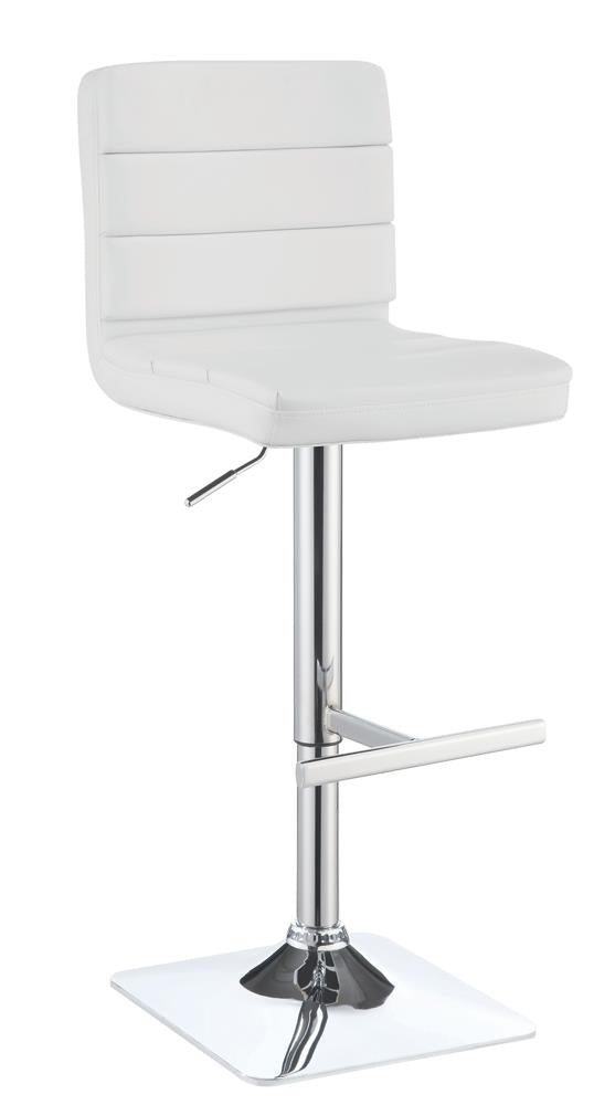 Tabourets de bar réglables et rembourrés Bianca, blanc et chrome (lot de 2)