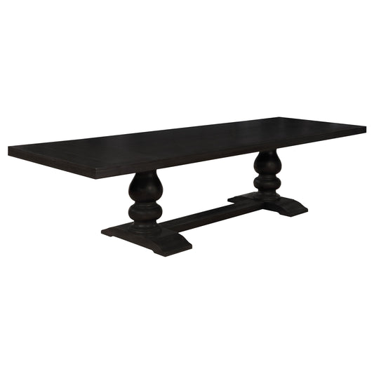 Table de salle à manger rectangulaire Phelps, noir antique