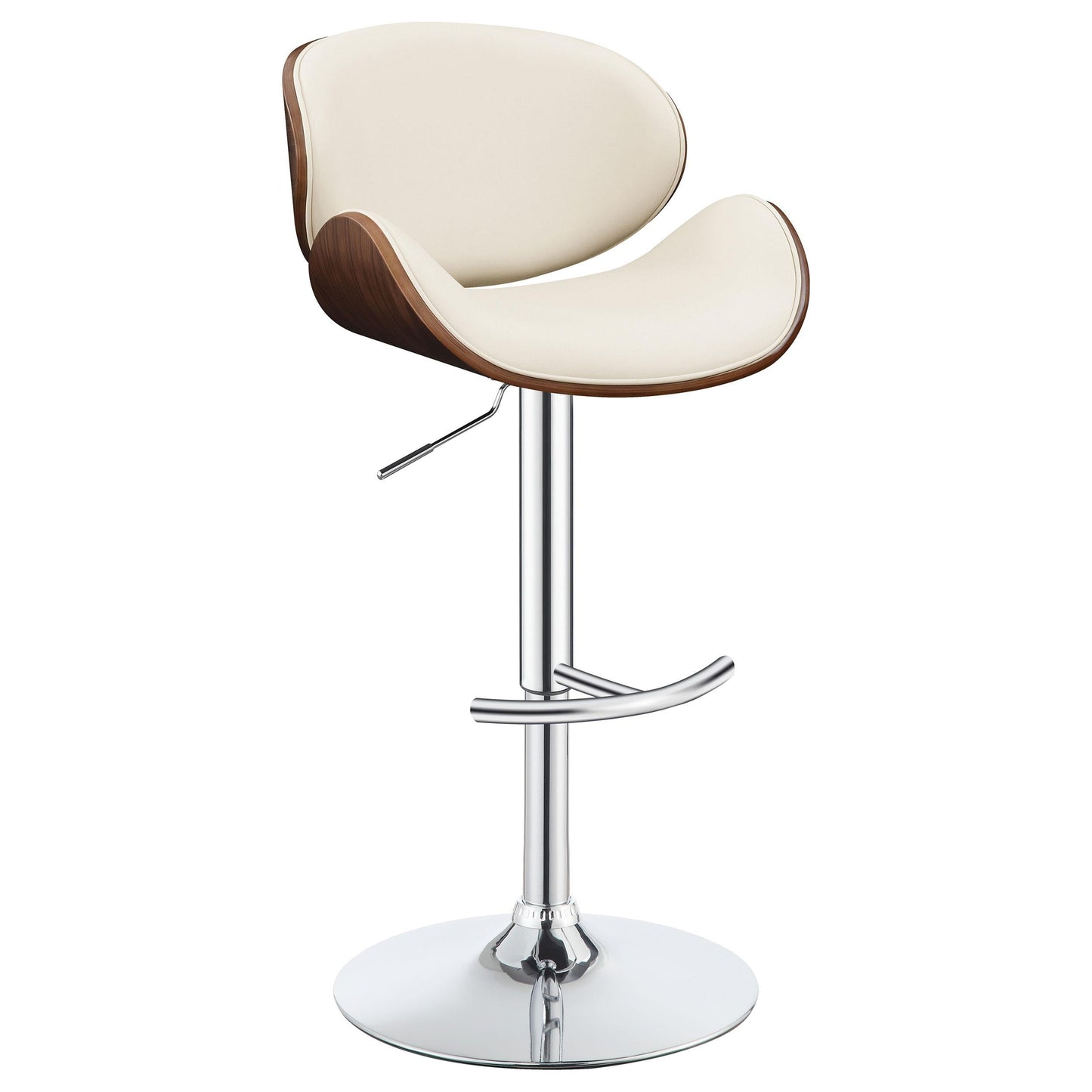 Tabouret de bar réglable Harris, couleur écru et chrome