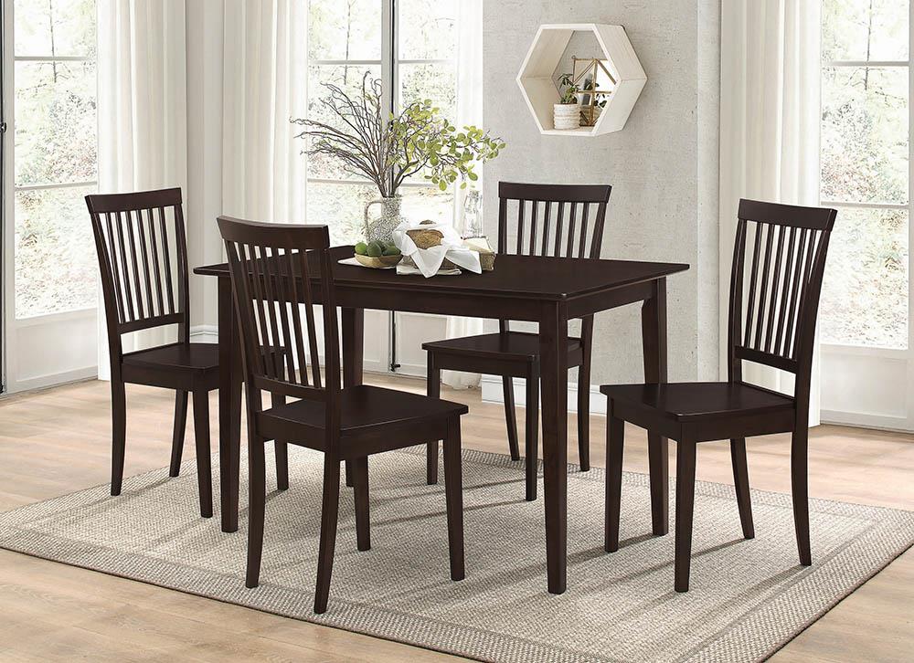Ensemble de table à manger rectangulaire 5 pièces Gomez, couleur cappuccino