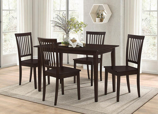 Ensemble de table à manger rectangulaire 5 pièces Gomez, couleur cappuccino