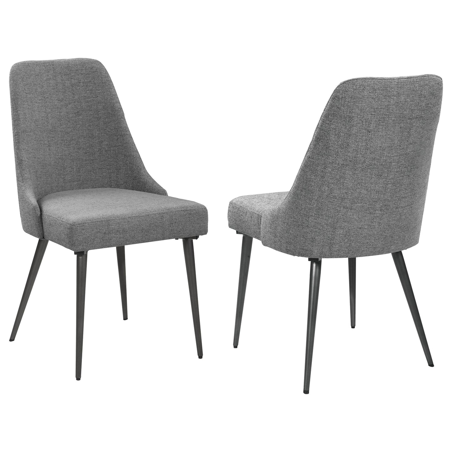 Chaises de salle à manger Alan, revêtement en tissu, gris (lot de 2)