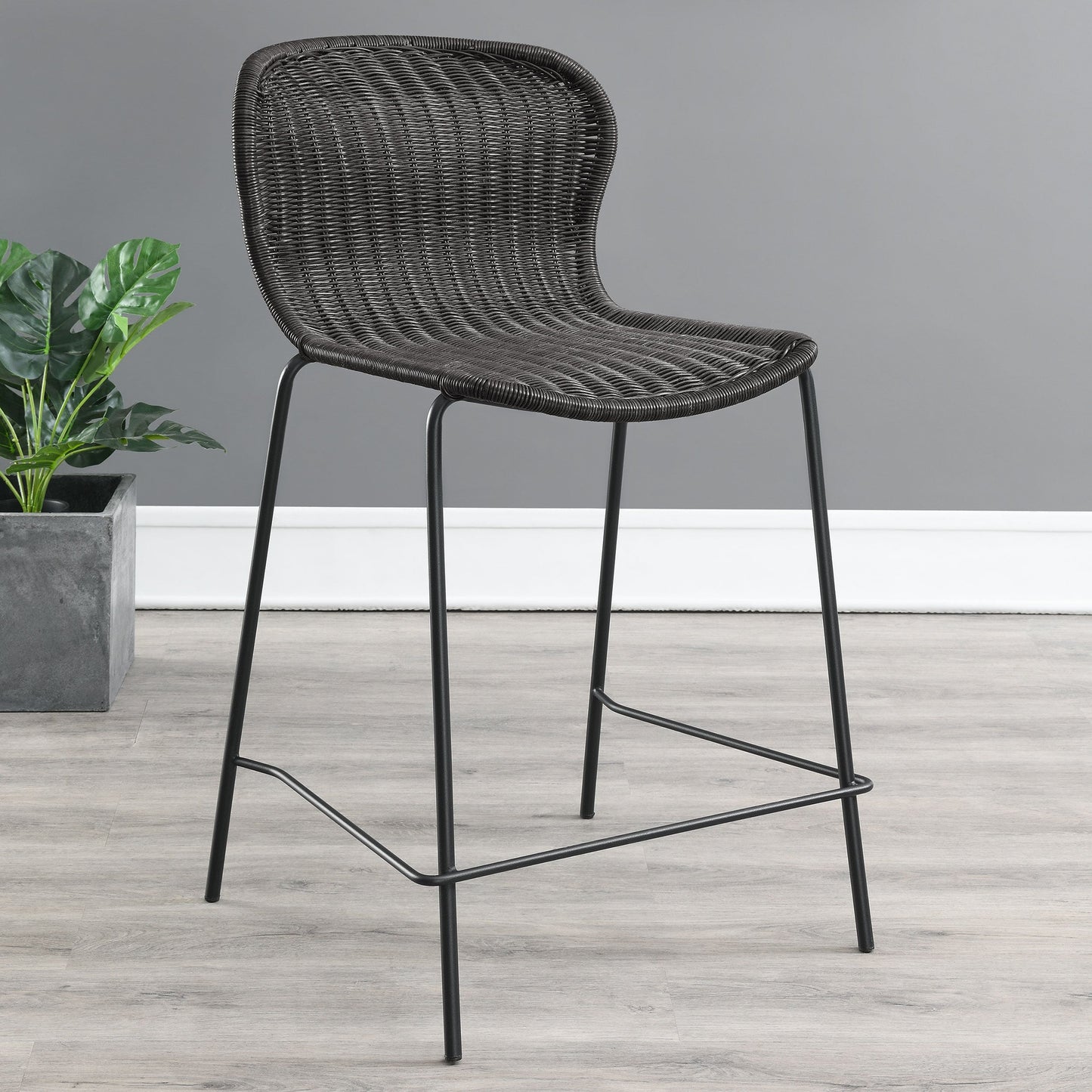 Tabourets de comptoir rembourrés McKinley avec repose-pieds (lot de 2) marron et noir sable