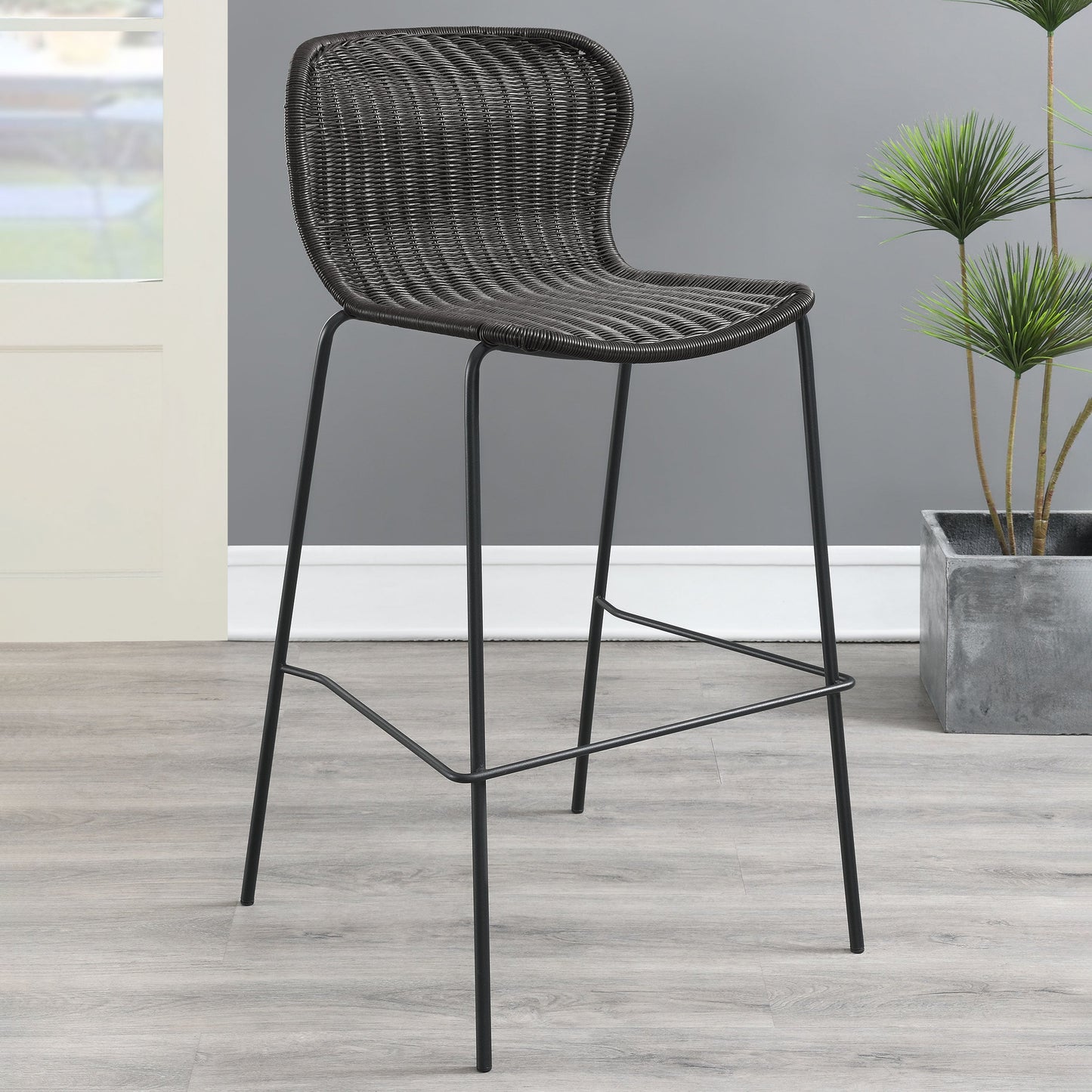 Tabourets de bar rembourrés Mckinley avec repose-pieds (lot de 2) marron et noir sable