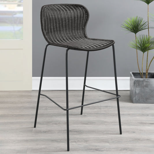 Tabourets de bar rembourrés Mckinley avec repose-pieds (lot de 2) marron et noir sable