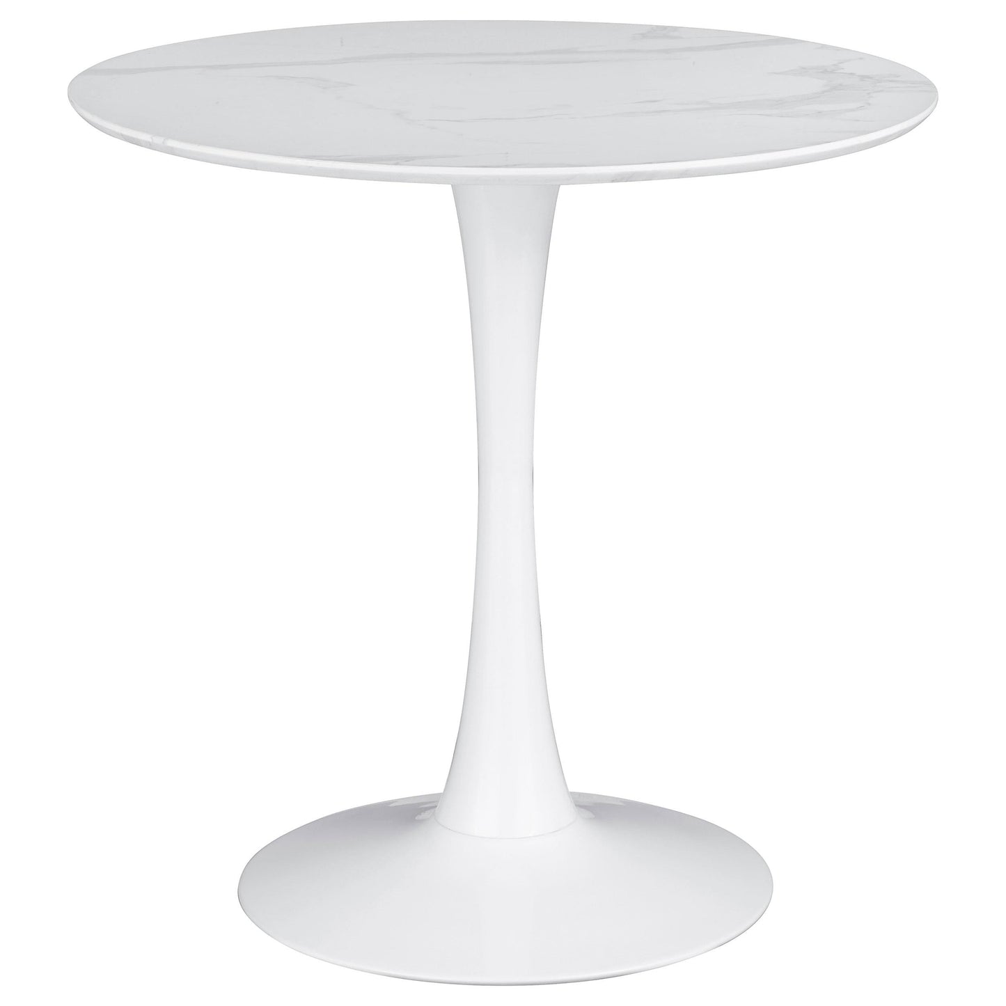 Table de salle à manger ronde sur pied Arkell de 76 cm (30 pouces) blanche