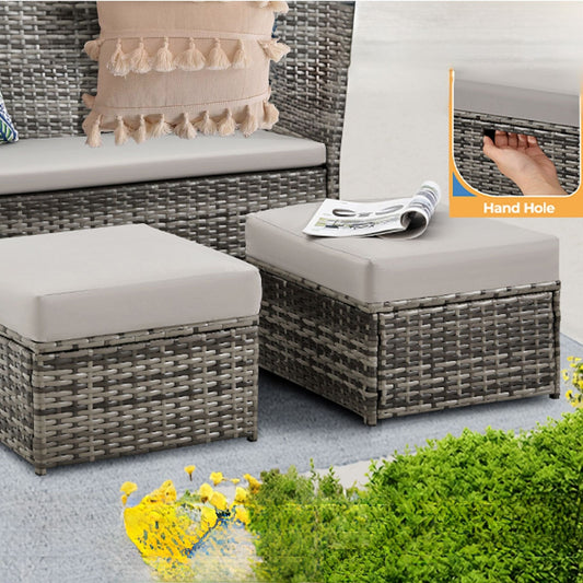 Ottomans en osier pour patio (lot de 2) -- Liquidation