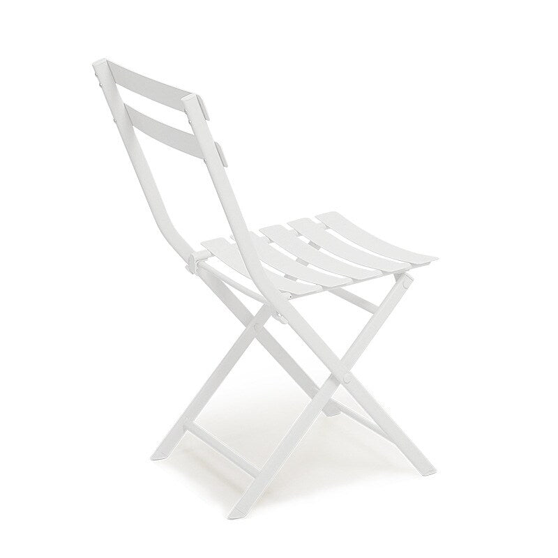 Ensemble de bistro de terrasse minimaliste 3 pièces, composé d'une table ronde et de chaises pliantes - Ensemble-de-bistro-de-terrasse-3-pieces