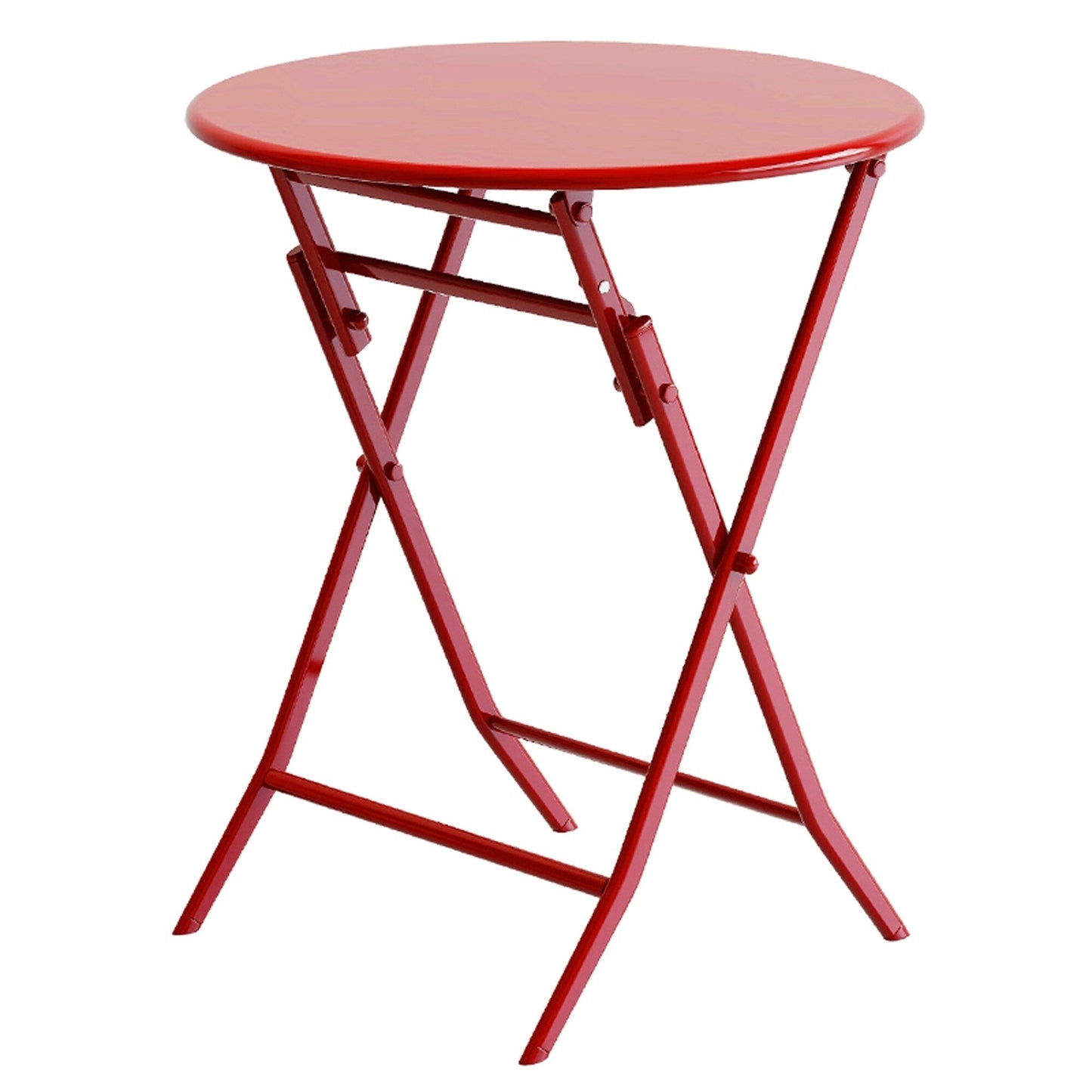 Ensemble de bistro de terrasse minimaliste 3 pièces, composé d'une table ronde et de chaises pliantes - Ensemble-de-bistro-de-terrasse-3-pieces