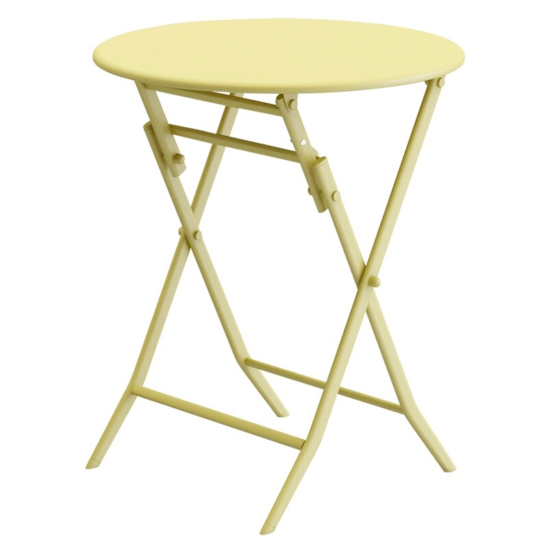 Ensemble de bistro de terrasse minimaliste 3 pièces, composé d'une table ronde et de chaises pliantes - Ensemble-de-bistro-de-terrasse-3-pieces