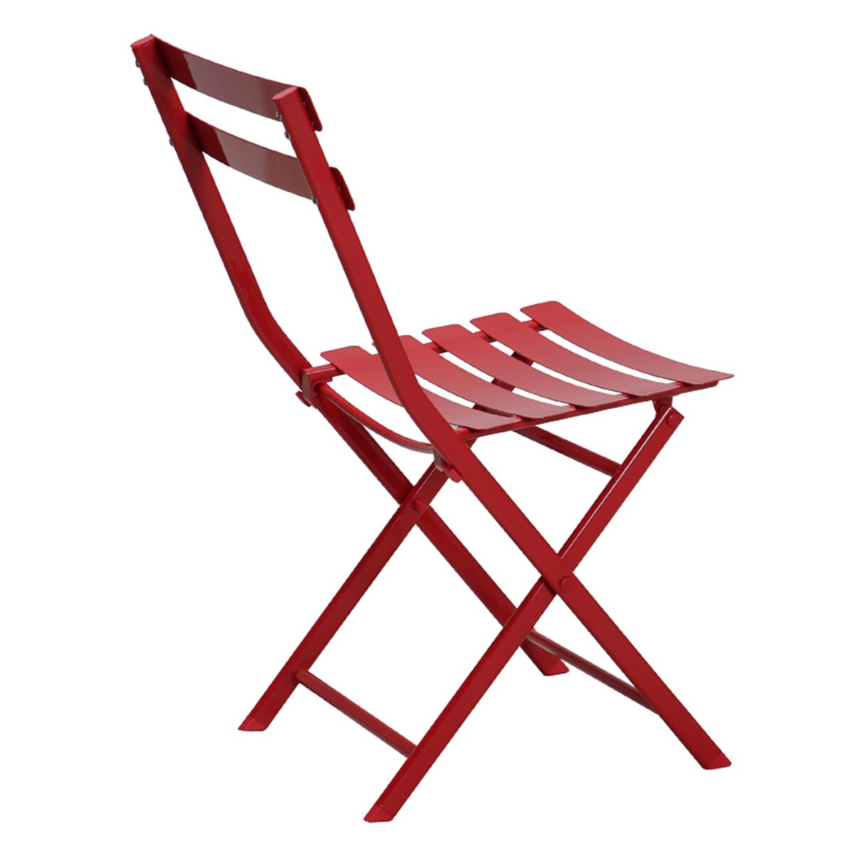 Ensemble de bistro minimaliste pour terrasse, 3 pièces, table carrée et chaises pliantes - 3 pièces