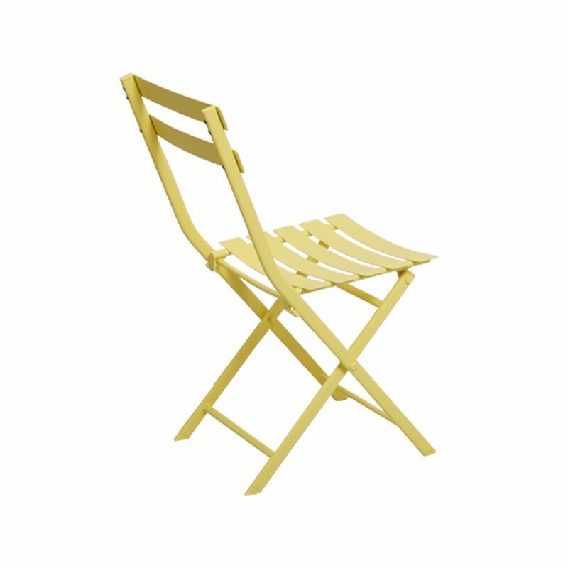 Ensemble de bistro minimaliste pour terrasse, 3 pièces, table carrée et chaises pliantes - 3 pièces
