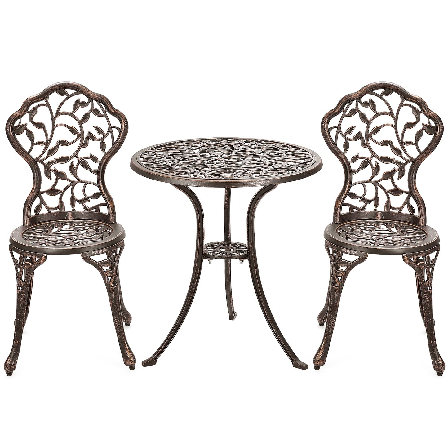 Ensemble de bistro d'extérieur 3 pièces, ensemble de meubles de patio, ensemble table et chaises