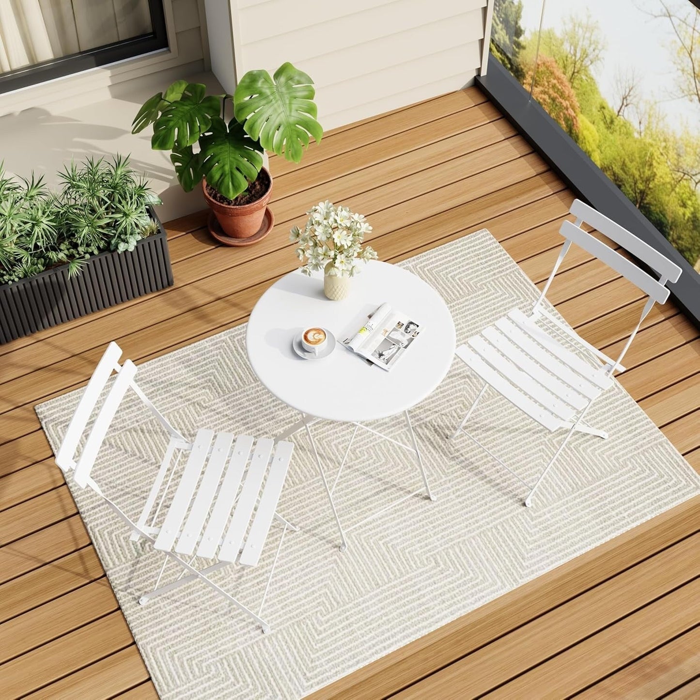 Ensembles de bistro de terrasse 3 pièces