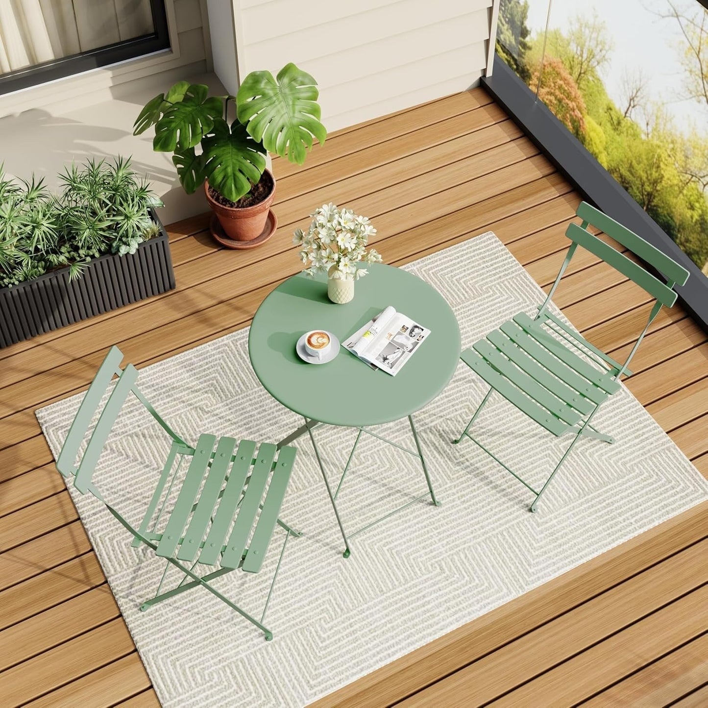 Ensembles de bistro de terrasse 3 pièces