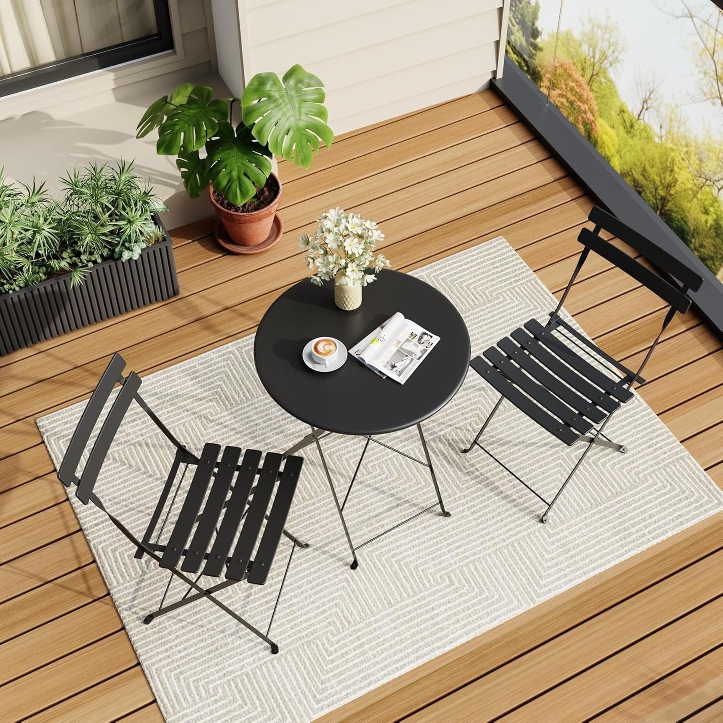 Ensembles de bistro de terrasse 3 pièces