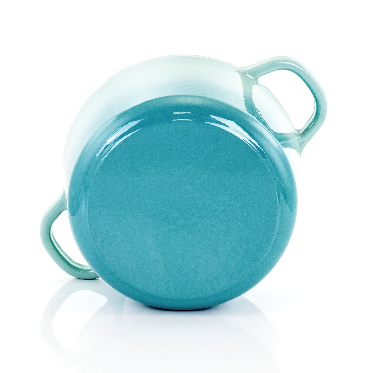 Casserole en fonte émaillée de 3 quarts de litre, couleur bleu sarcelle arctique