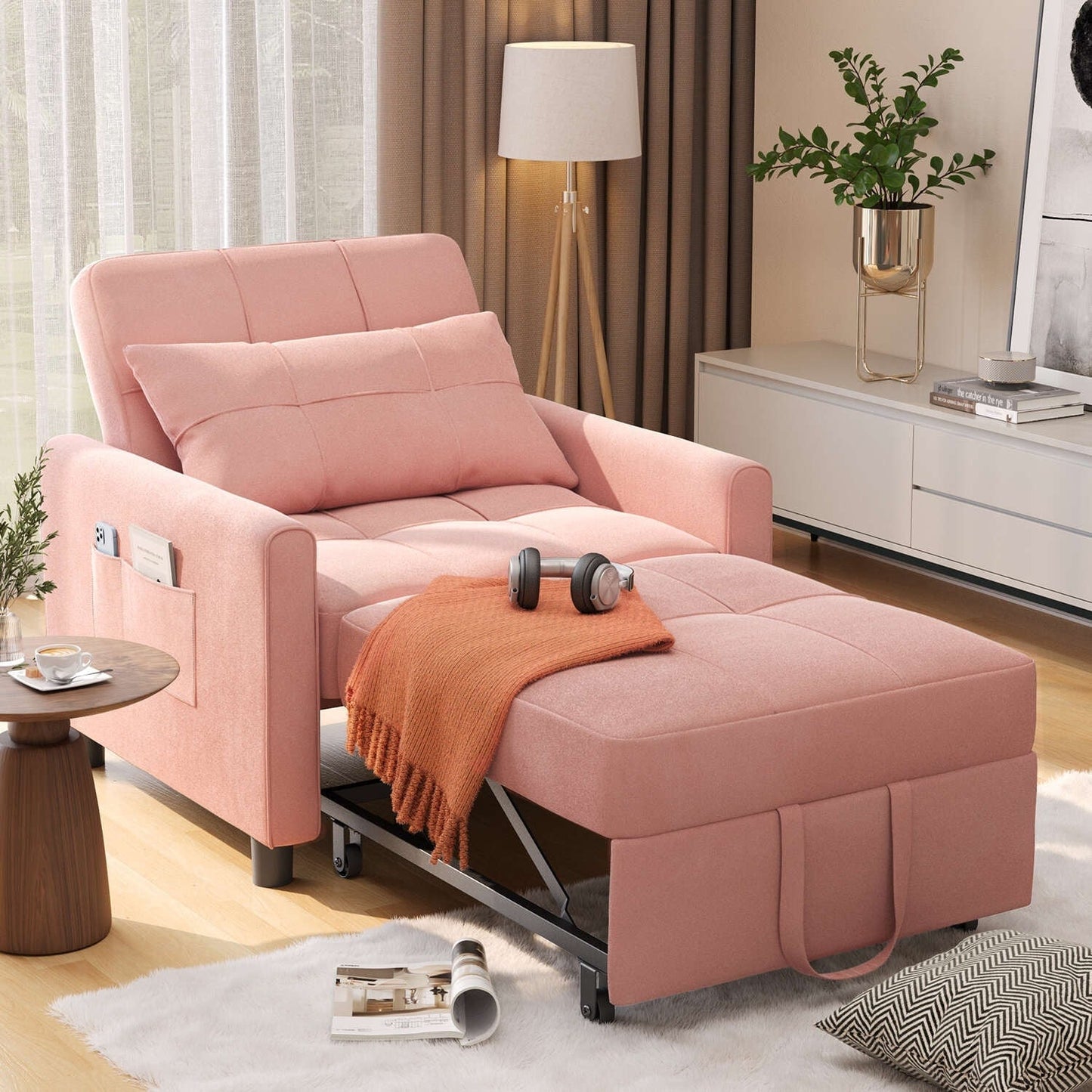 Canapé-lit convertible 3-en-1, canapé-lit escamotable, lit pliable pour salon.