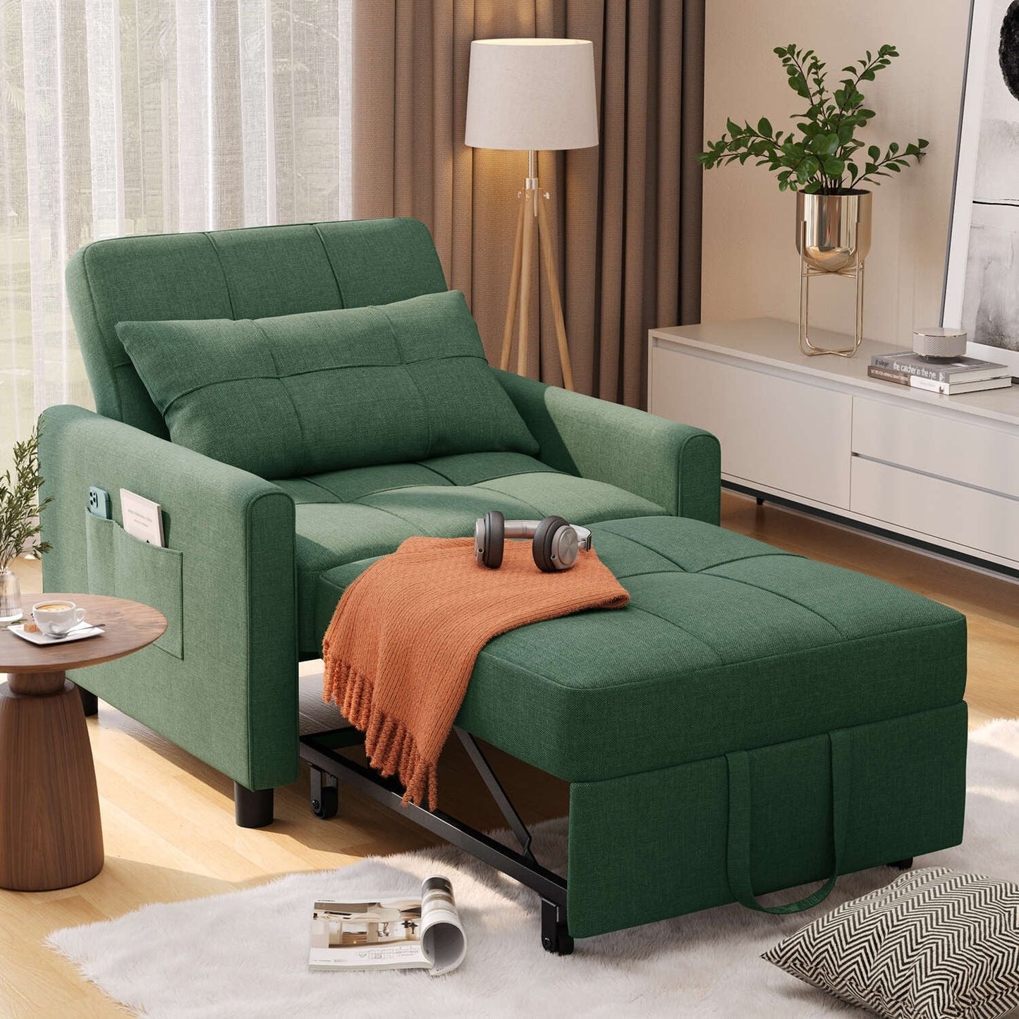 Canapé-lit convertible 3-en-1, canapé-lit escamotable, lit pliable pour salon.