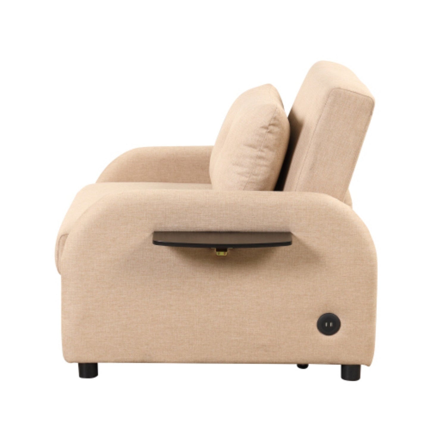 Canapé-lit 3-en-1 avec table d'appoint rabattable et ports USB de Harper&Bright Designs