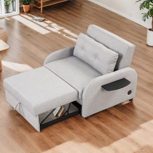Canapé-lit 3-en-1 avec table d'appoint rabattable et ports USB de Harper&Bright Designs