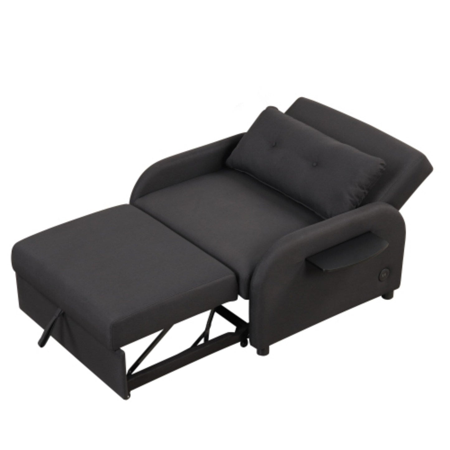 Canapé-lit 3-en-1 avec table d'appoint rabattable et ports USB de Harper&Bright Designs