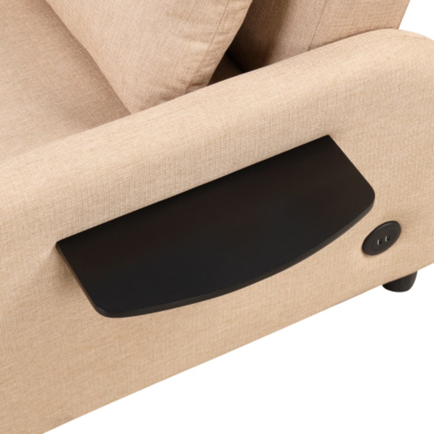 Canapé-lit 3-en-1 avec table d'appoint rabattable et ports USB de Harper&Bright Designs