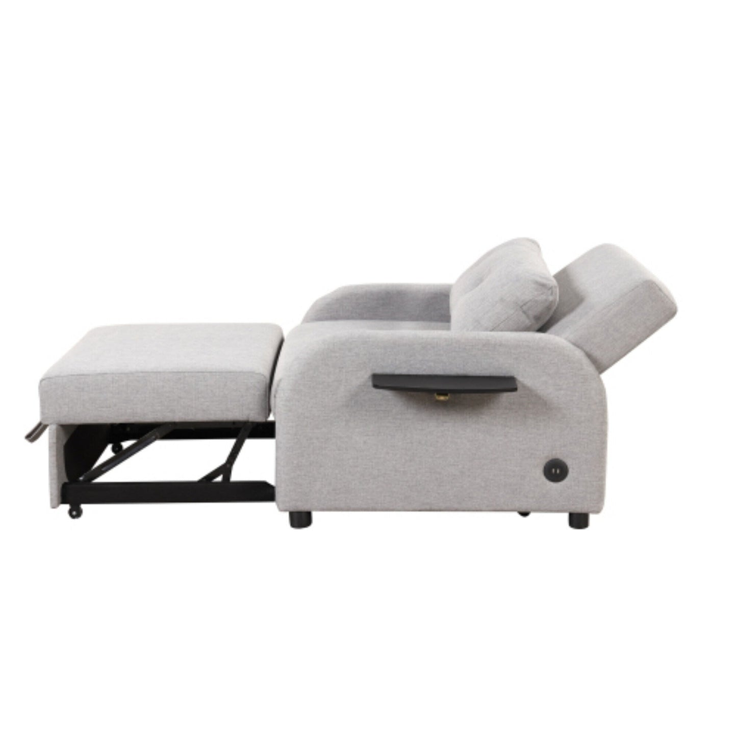 Canapé-lit 3-en-1 avec table d'appoint rabattable et ports USB de Harper&Bright Designs