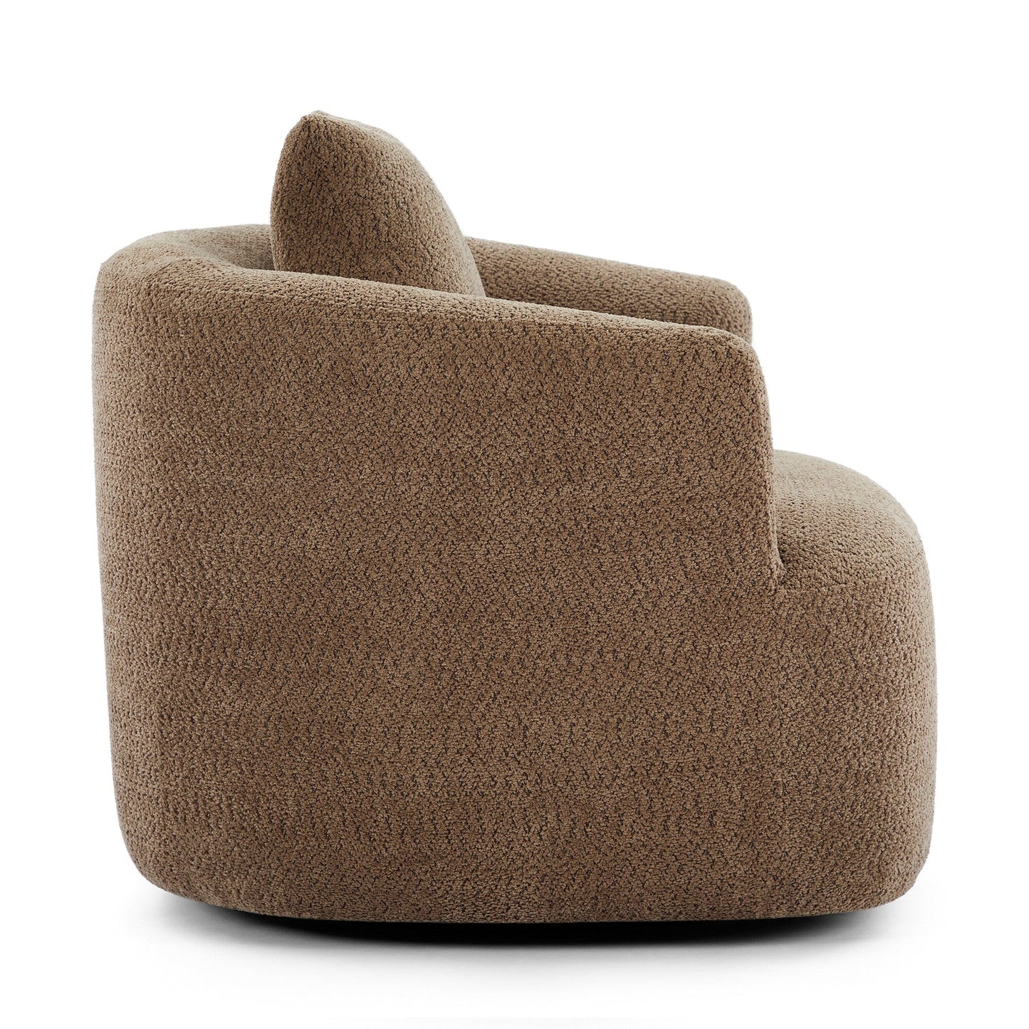 Chaise pivotante à 360°, chaise d'appoint en boucle de 38,2 pouces avec coussin décoratif, chaise de canapé en forme de tonneau avec accoudoirs incurvés.