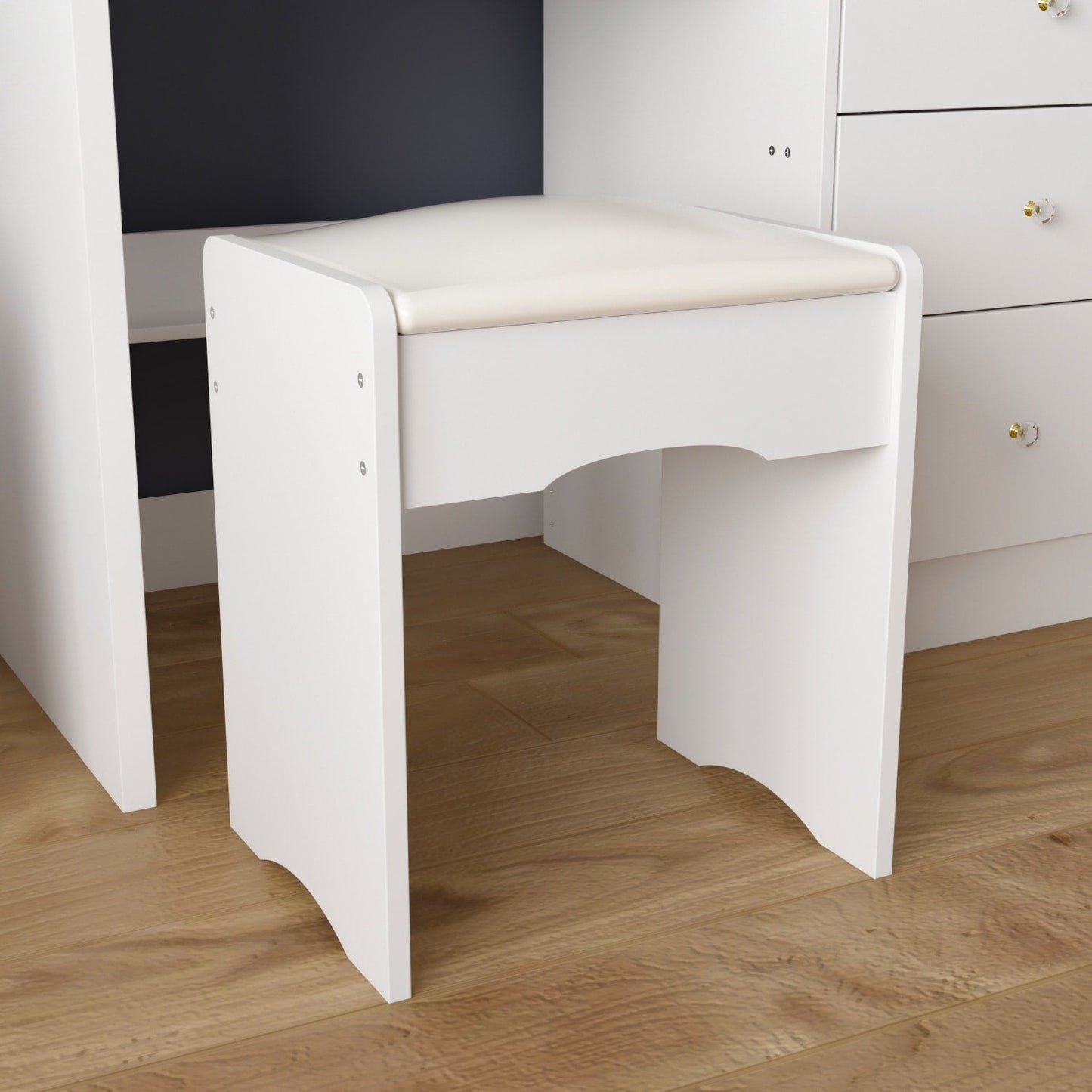 Ensemble coiffeuse et miroir de maquillage de 99,5 cm de large avec tabouret et miroir pour chambre à coucher