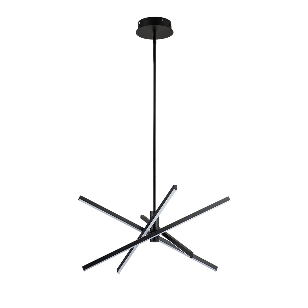 Luminaire suspendu linéaire en forme de sputnik, en aluminium noir/doré, à LED moderne, pour salon/salle à manger/cuisine.