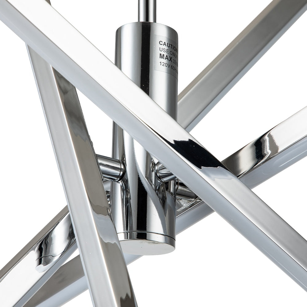 Luminaire suspendu linéaire en forme de sputnik, en aluminium noir/doré, à LED moderne, pour salon/salle à manger/cuisine.